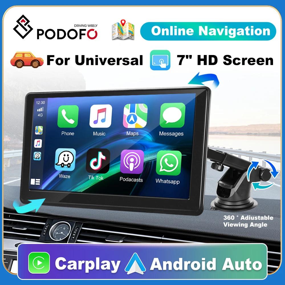 Podofo Universal 7 ġ ڵ  Ƽ̵  ÷̾  Carplay ȵ̵ ڵ ġ ũ USB AUX ĸ麸 ķ